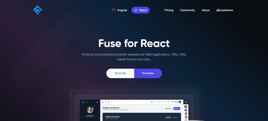 Fuse v8.2.1 - React Admin Template Redux Toolkit Material Design React Hooks