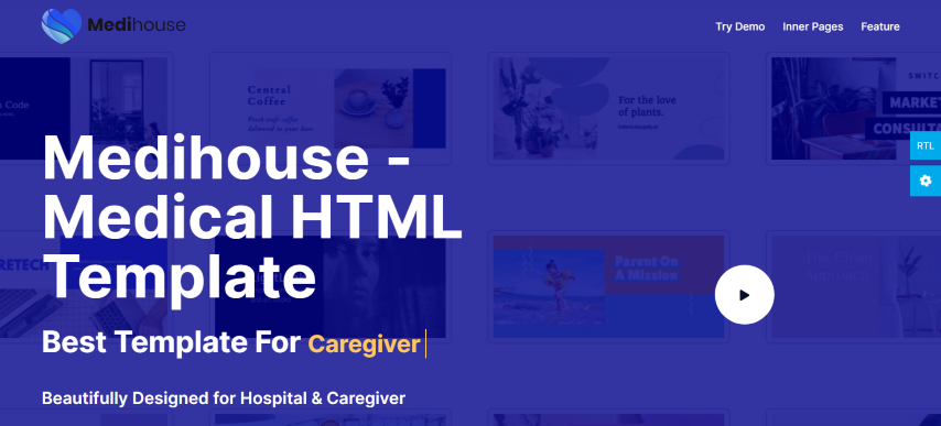 Medihouse - Hospital Medical Caregiver HTML Template