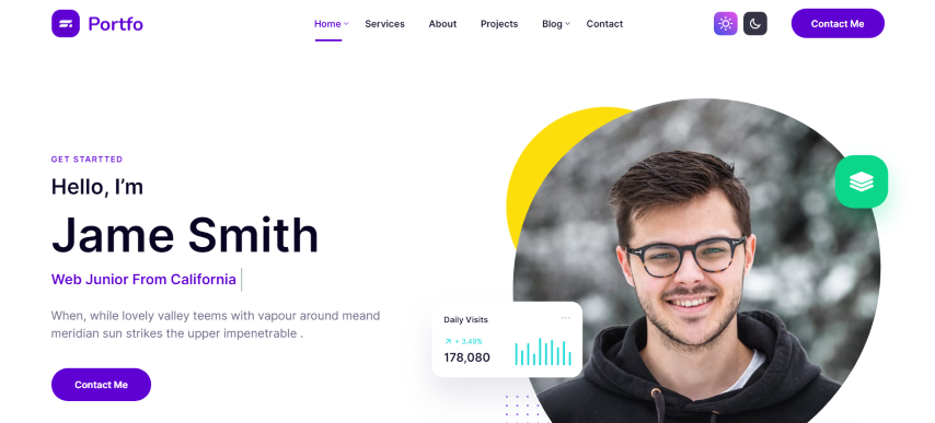 Portfo - Personal Portfolio One Page HTML Template