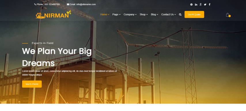 Nirman - Construction Business HTML Template