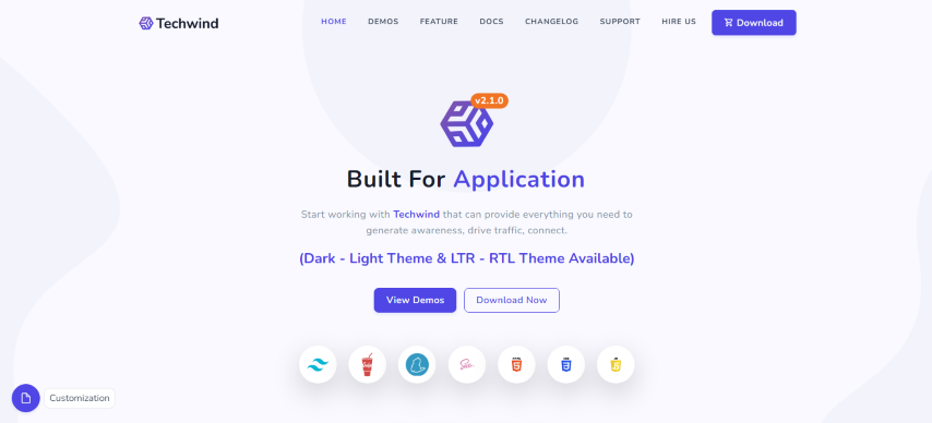 Techwind v1.5.0 - Tailwind CSS Multipurpose Landing Page Template