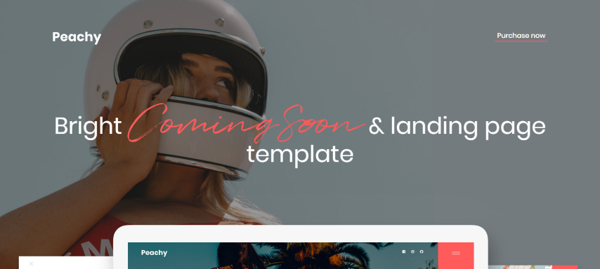 Peachy - Bright Coming Soon and Landing Page Template