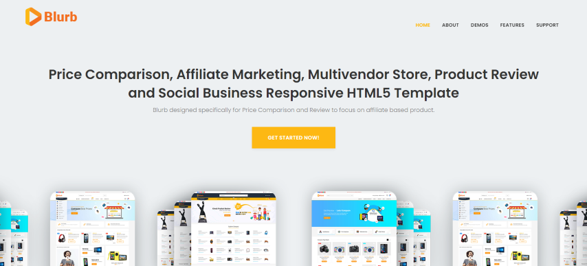 Blurb - Price Comparison with Review base Multivendor Coupon Store Affiliate Marketing HTML Template