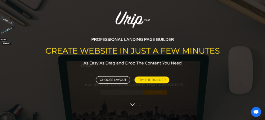 Urip v3.0 - Professional Landing Page With HTML Builder