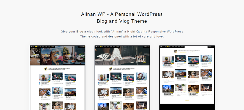 Alinan WP v2.8 - A Personal WordPress Blog and Vlog Theme