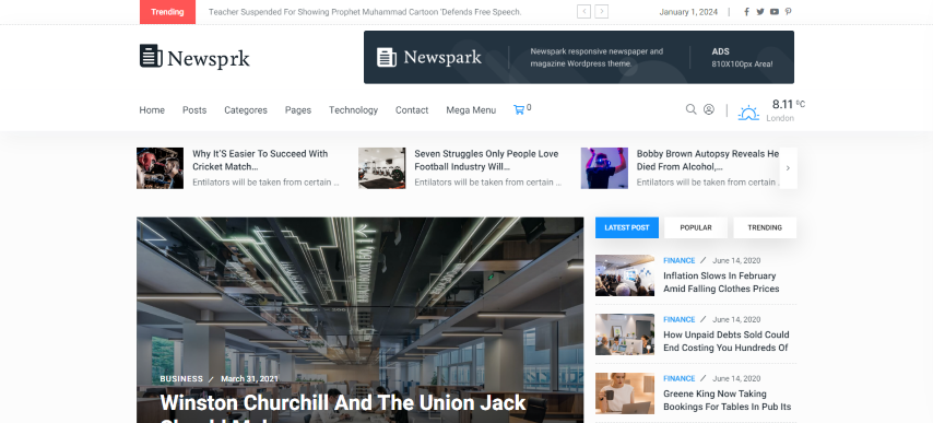 Newsprk v4.1.0 - Newspaper WordPress Theme