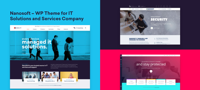 Nanosoft v1.2.3 - WP Theme for IT Solutions and Services Company