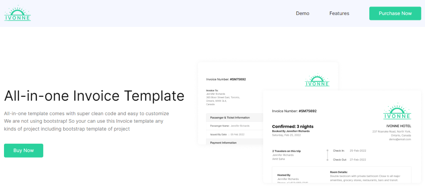 Ivonne v1.0 - Invoice HTML Template