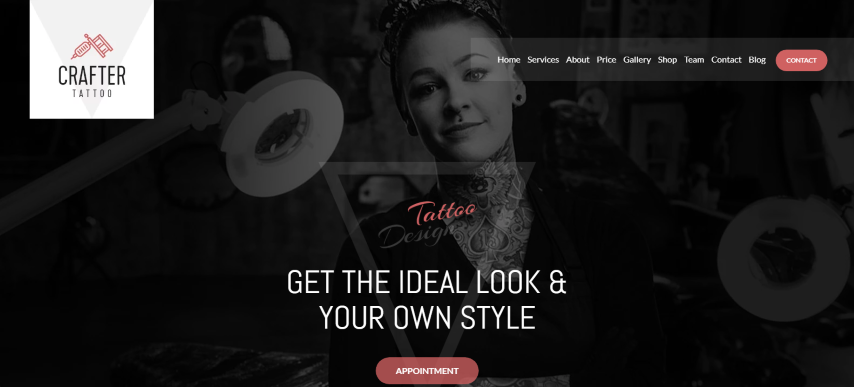 Crafter - Tattoo Bootstrap Landing Page Template