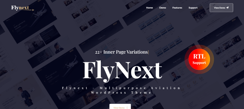 Flynext v2.2.2 - Multipurpose Aviation WordPress Theme + RTL