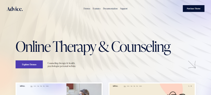 Advice v1.0 - Online Therapy & Counseling WordPress Theme