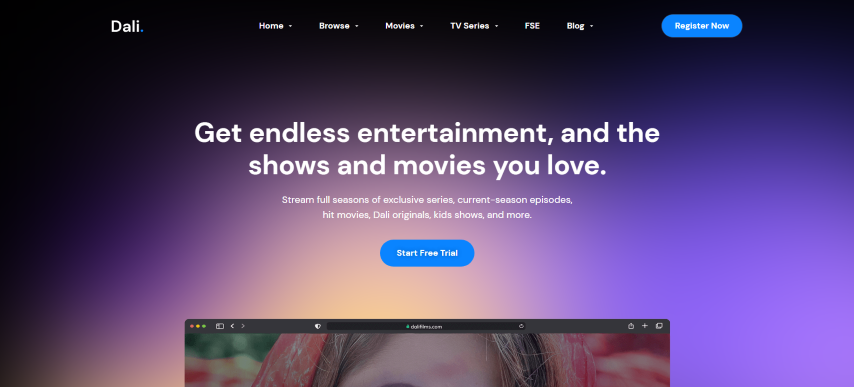 Dali v1.0 - Movies & TV Shows WordPress Theme