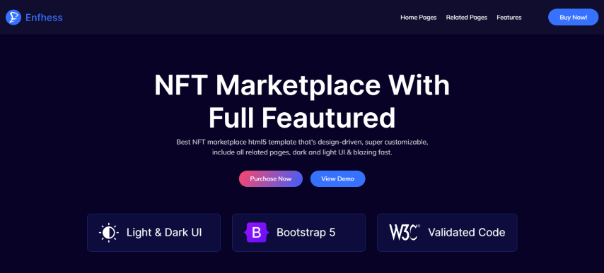 Enfhess v1.0 - NFT Marketplace HTML Template