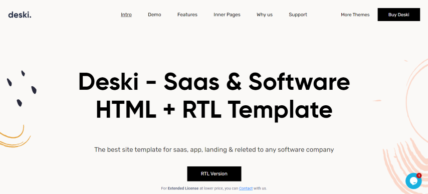 Deski - Saas & Software HTML + RTL Template - 6 August 2022