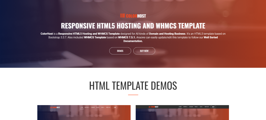 ColorHost v3.5 - Responsive HTML5 Web Hosting and WHMCS Template