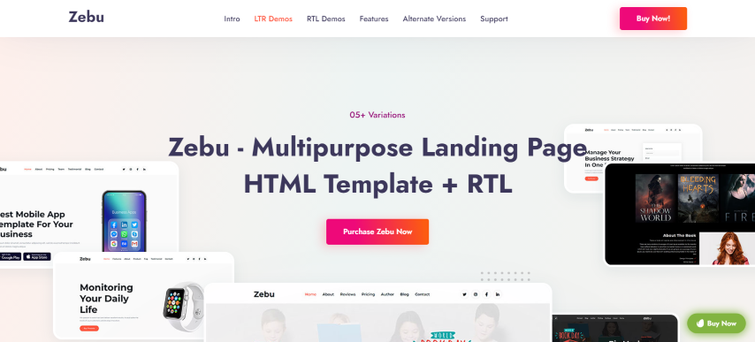 Zebu v1.3 - Multipurpose Landing Page HTML Template