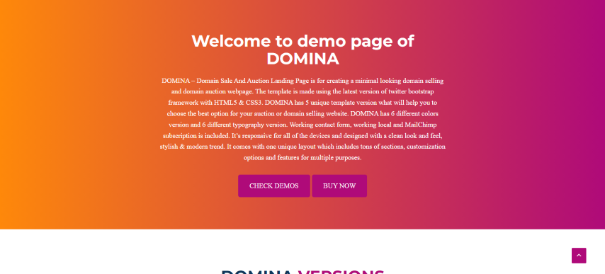 DOMINA - Domain Sale And Auction Landing Page