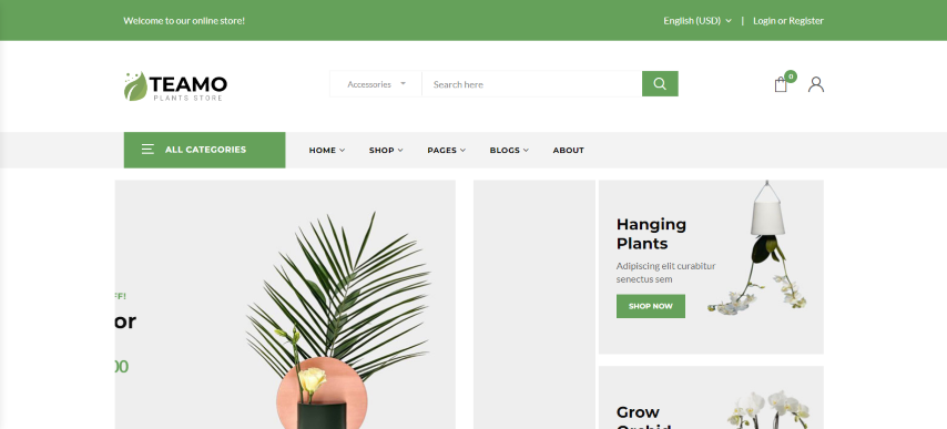 Teamo - Plants Store HTML Template