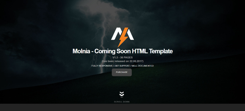 Molnia - Coming Soon HTML Template