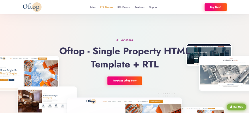 Oftop v1.3 - Single Property HTML Template