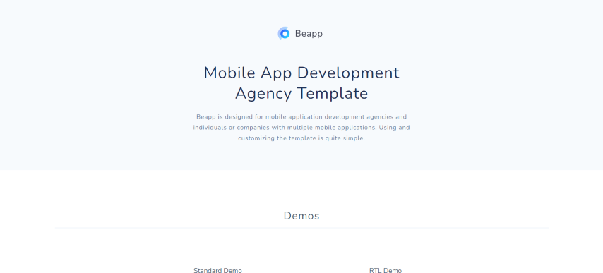 Beapp v1.3 - Mobile App Development Agency HTML5 Template + RTL Support