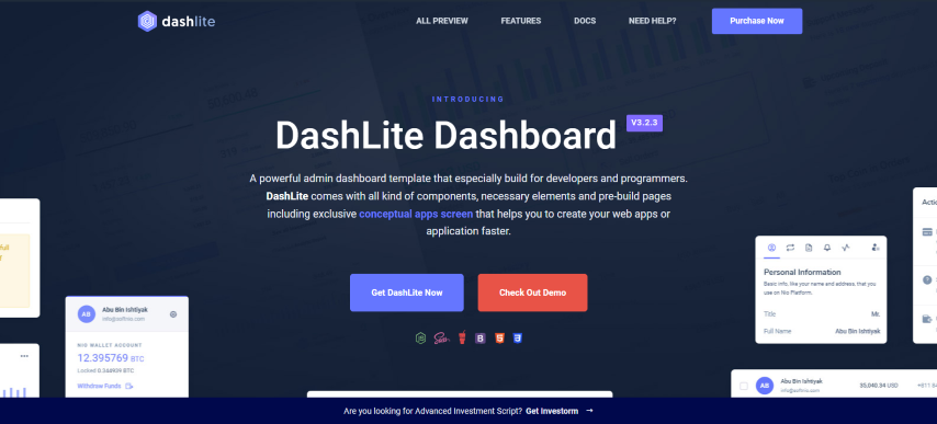 DashLite v3.0.3 - Bootstrap Responsive Admin Dashboard Template