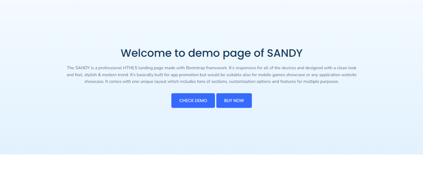 SANDY v1.0 - Apps Landing Page