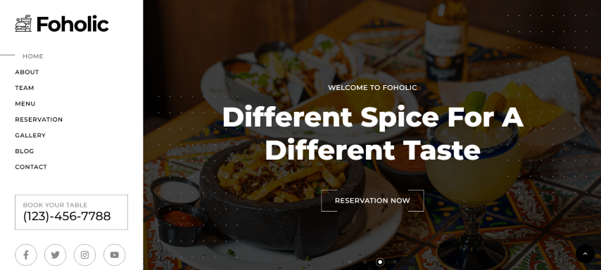Foholic v1.0 - One Page Restaurant HTML Template