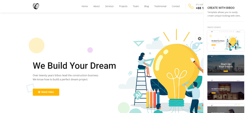 Biboo v1.0 - OnePage Construction HTML Template