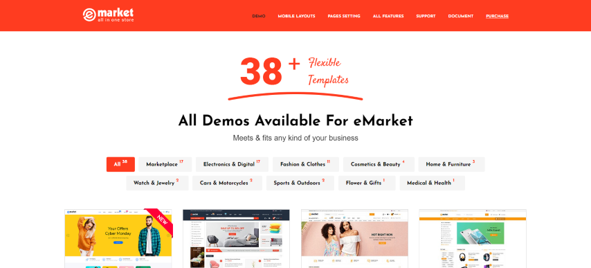 eMarket v1.3.5 - Multipurpose MarketPlace OpenCart 3 Theme (35+ Homepages & Mobile Layouts Included)