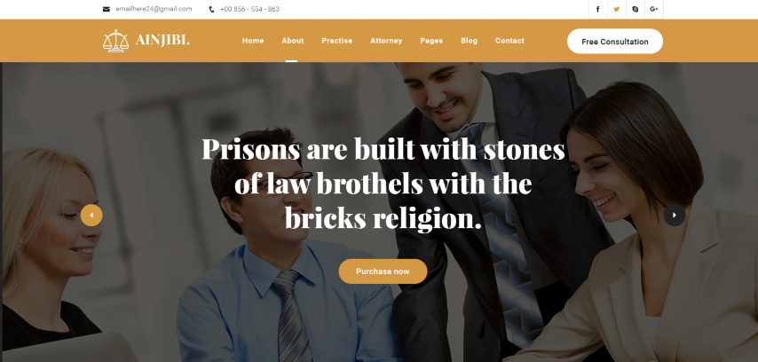 Ainjibi v1.0 – Attorney and Lawyer XD Template