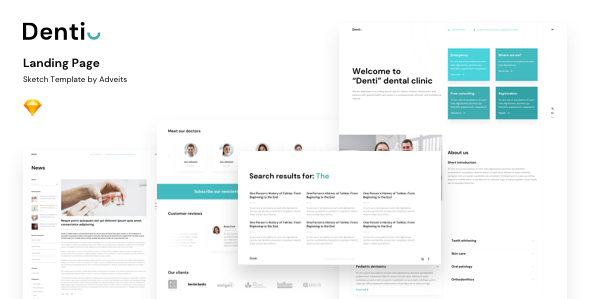 Denti v1.0 - Landing page Sketch Template