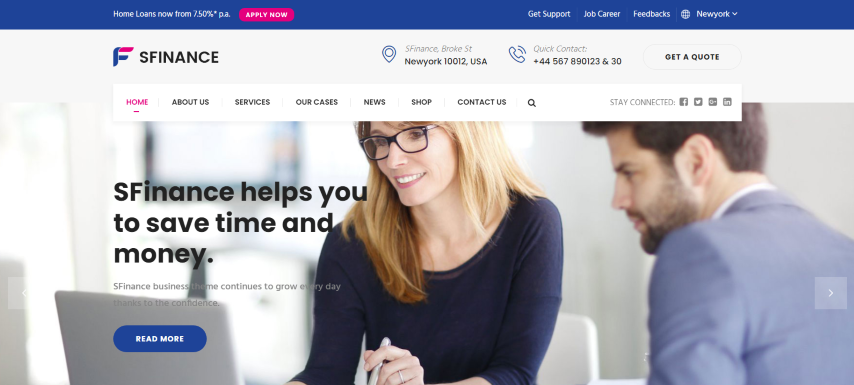 SFinance v1.0 - Business Consulting and Professional Services HTML Template