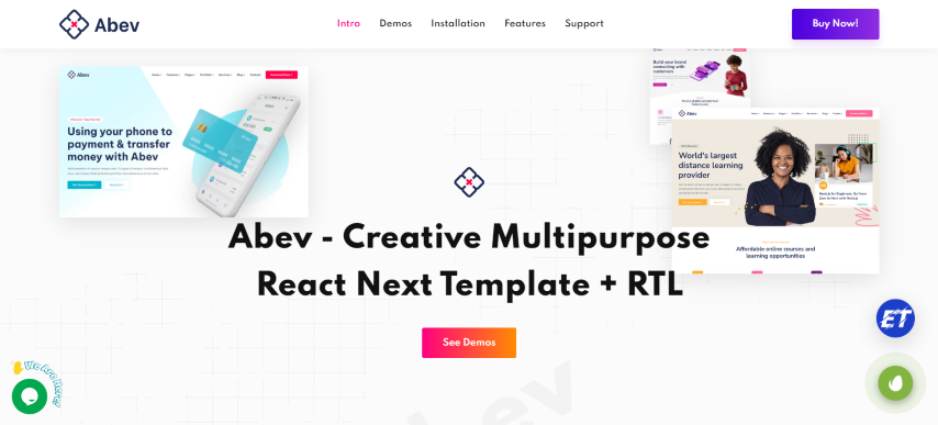 Abev v1.3 - Creative Multipurpose React Next.js Template with Strapi 4