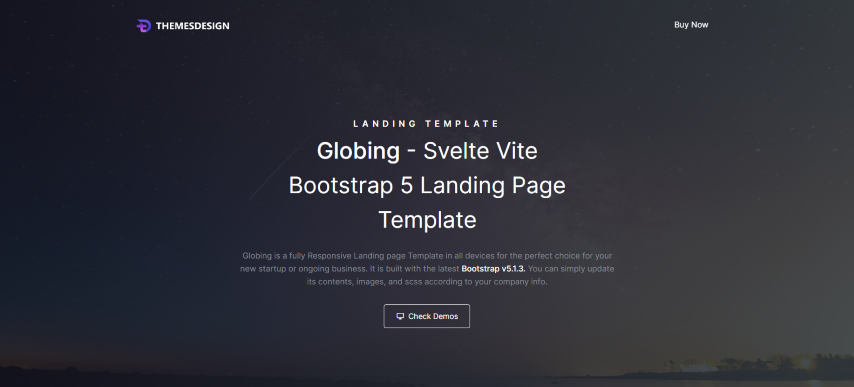 Globing v1.0 - Svelte Landing Page Template