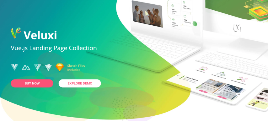 Veluxi v2.1.7 - Vue JS Landing Page Collection