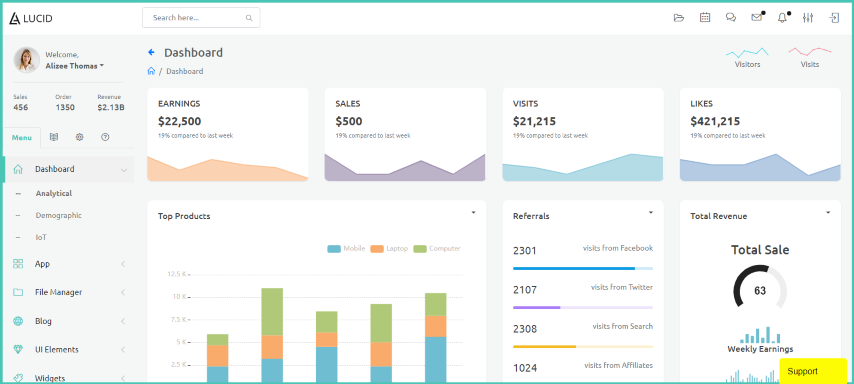 Lucid v1.0 - Responsive ReactJS Admin Template