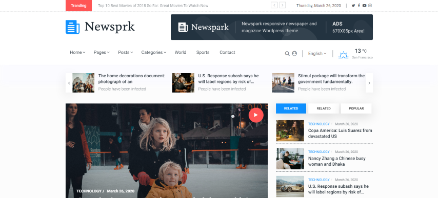 Newsprk v1.0 - React Blog Magazine Template