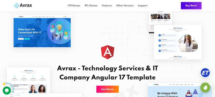 Avrax v1.3 - IT Startup & Digital Services Angular 13 Template