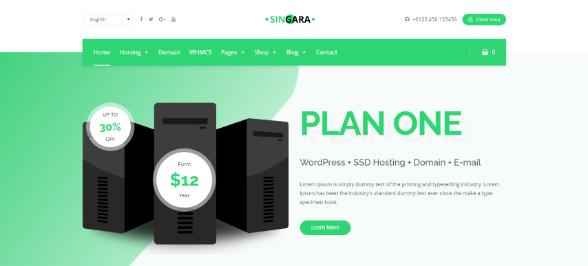 Singara v3.0 - Multipurpose Hosting with WHMCS WordPress Themes