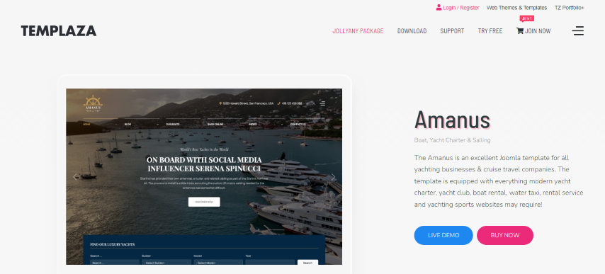 Amanus v1.0 - Yacht Charter Joomla Template