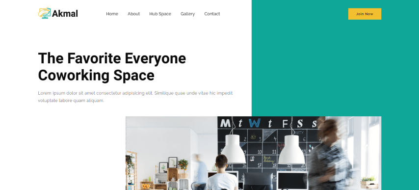 Akmal - Coworking Space Landing Page Template