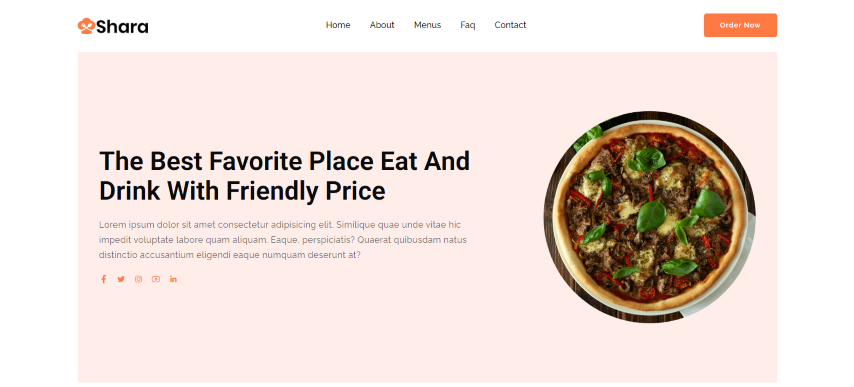 Shara - Food & Drink Landing Page Template