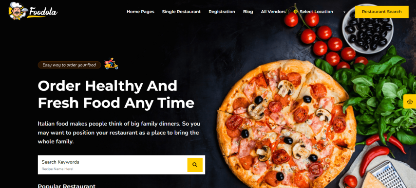 Foodota v1.0.8 - Online Food Delivery WordPress Theme