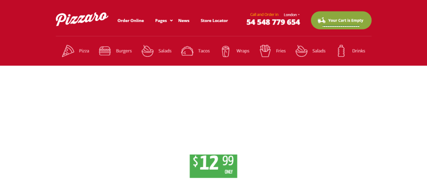 Pizzaro v1.3.12 - Fast Food & Restaurant WooCommerce Theme