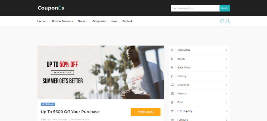 Couponis v3.1.5 - Affiliate & Submitting Coupons WordPress Theme