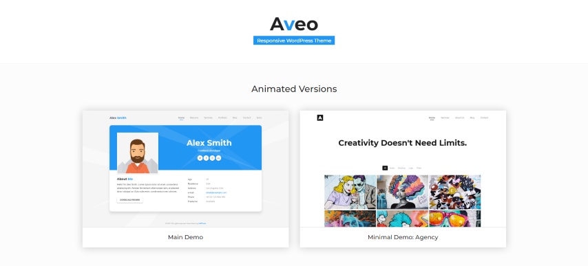 Aveo v1.4.2 - Resume / CV Theme