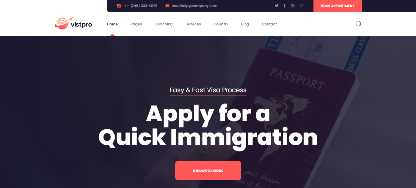 Vistpro - immigration and Visa Consulting HTML Template