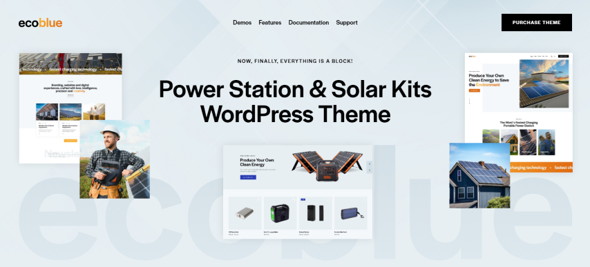 EcoBlue v1.0 - Power Station & Solar Kits WordPress Theme