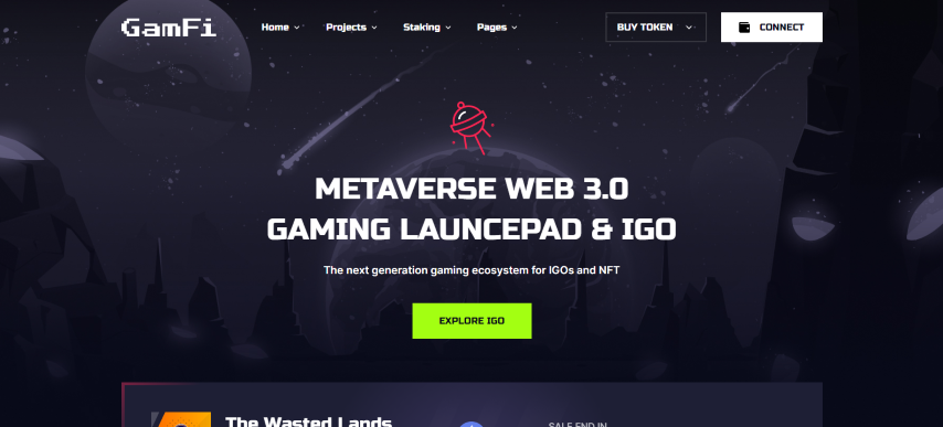 GamFi v1.2 - Metaverse Web3 IGO Launchpad React, Next JS Template